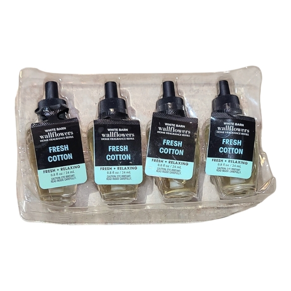 FRESH COTTON 4-PIECE WALLFLOWER FRAGRANCE REFILLS BY BATH AND BODY WORKS - Picture 1 of 1